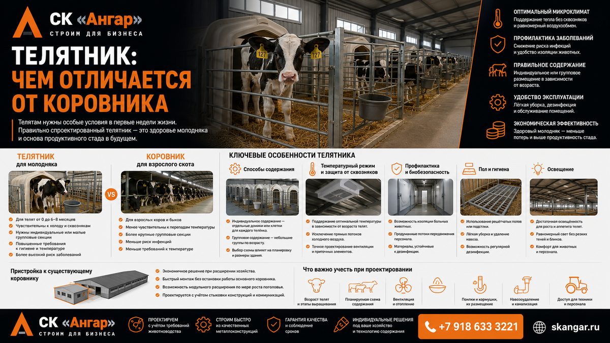Телятник: чем отличается от коровника